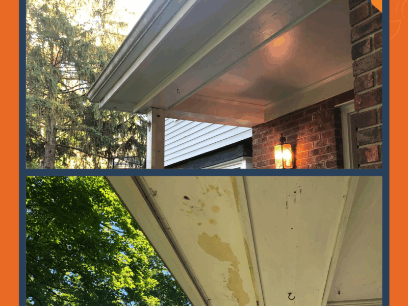 beforeandafterversion3soffitrepair - New Leaf Home Repair and Remodeling Soffit Repair Cincinnati Ohio